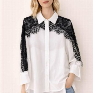 Chemise manche longue avec de la dentelle