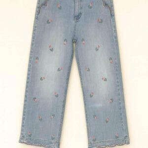 pantalon jean avec la broderie